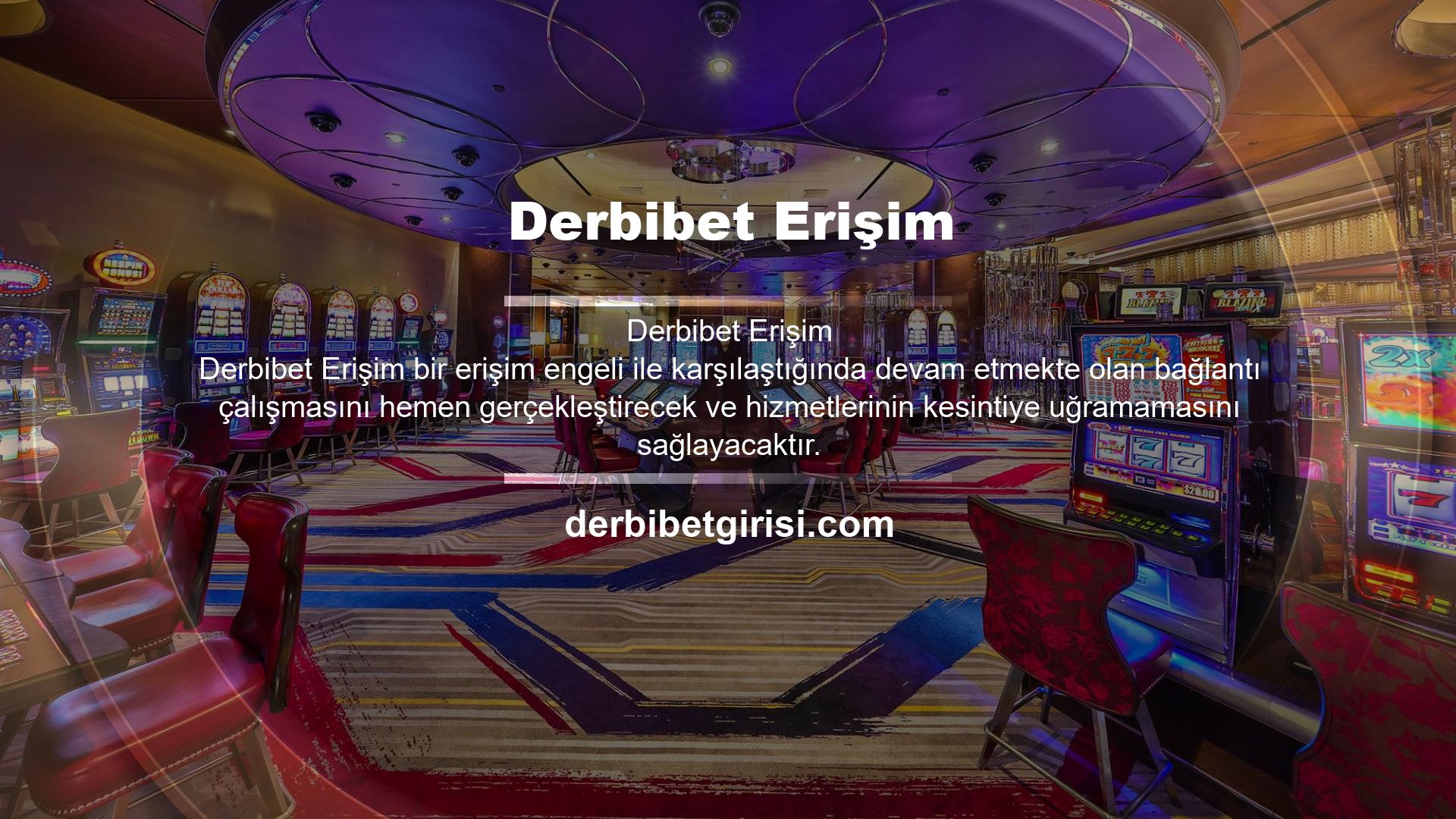 Kullanıcıları tarafından kullanılan mevcut giriş, Türk kullanıcıların spor bahisleri yapmak için erişebilecekleri Derbibet
