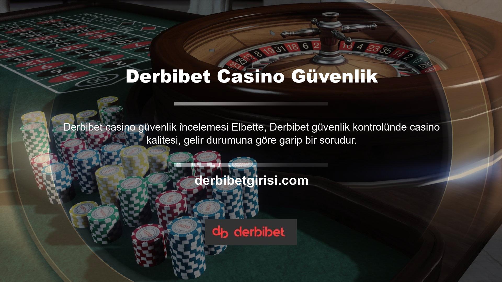 Ayrıca casino oyunlarının Derbibet Casino Güvenlik  altyapı sağlayıcılar da oldukça kaliteli isimlerdir bu nedenle bu casino oyunları sitede donmaz